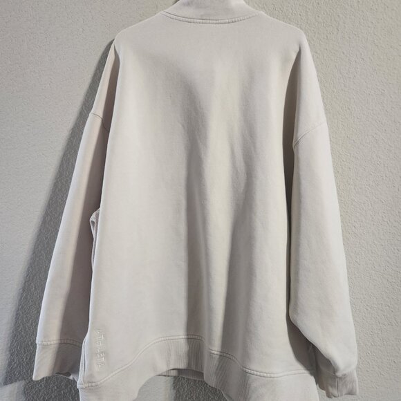 Athleta Forever Fleece 1/4 Zip Sweatshirt Bone Color size XL - Picture 10 of 11